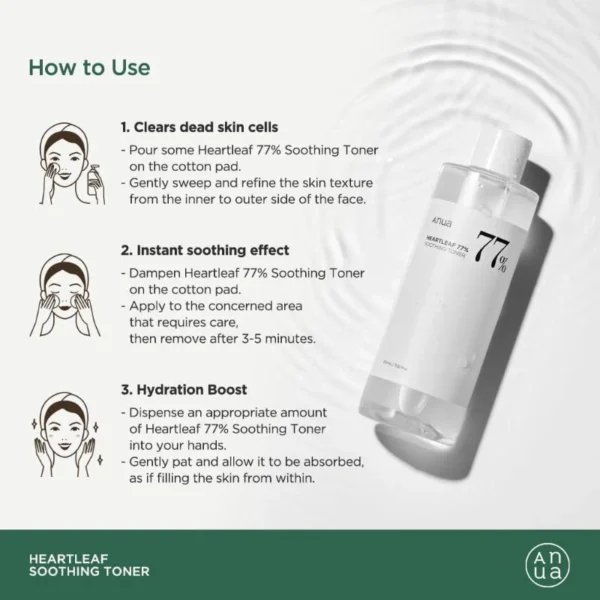Anua] Heartleaf 77% Soothing Toner 250ml - Image 5