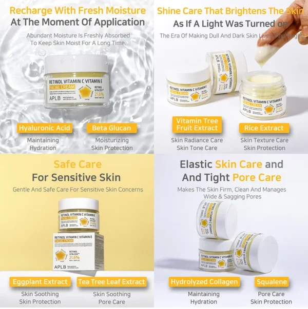 APLB Retinol Vitamin C Vitamin E Facial Cream 55ml - Image 2
