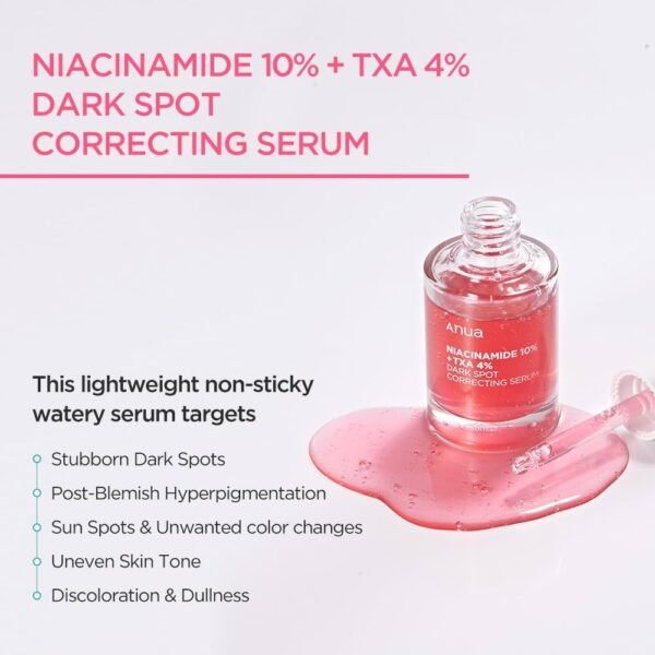 ANUA Niacinamide 10 + TXA 4 Serum, Hyaluronic Acid, Tranexamic acid, Vitamin B12, Facial Serum for Glass Skin, Clarifying, Radiant Complexion with Natural Color, Korean Skin Care (30ml /1.01 fl.oz) - Image 3
