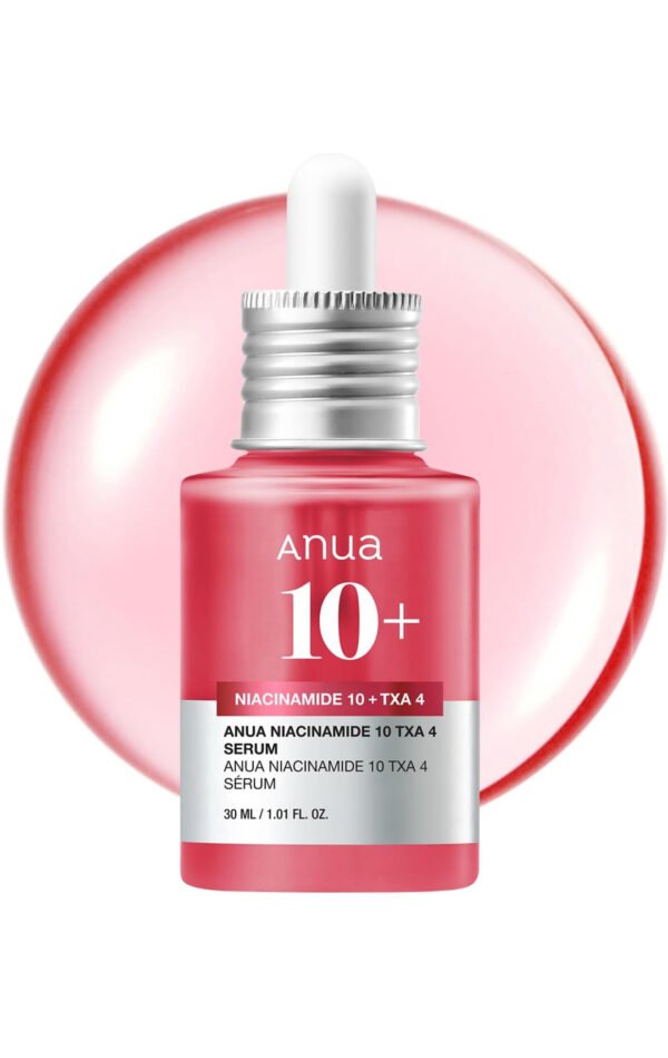 ANUA Niacinamide 10 + TXA 4 Serum, Hyaluronic Acid, Tranexamic acid, Vitamin B12, Facial Serum for Glass Skin, Clarifying, Radiant Complexion with Natural Color, Korean Skin Care (30ml /1.01 fl.oz)