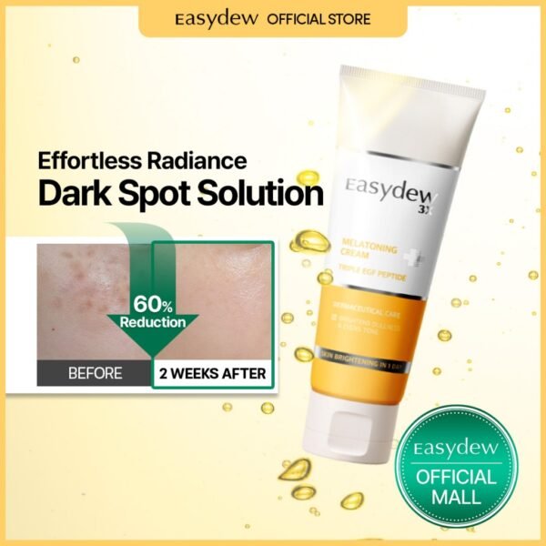 EASYDEW DW-EGF Peptide Melatoning Cream for Radiant Skin and Restores Sun Damaged Skin with Glutathione - Evens Skin Tone, Moisture Glow Skin, 3.6 oz. - Image 2