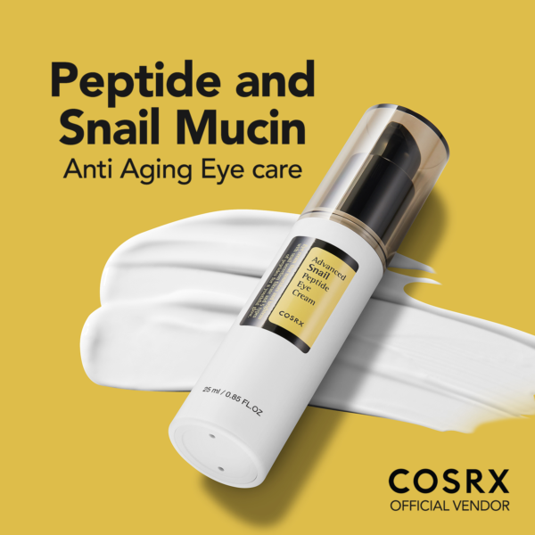COSRX Snail Mucin Peptide Under Eye Cream, 0.84 fl oz, 73.7% Snail Mucin and Niacinamide, Eye Care, Eye Cream Anti Aging, Dark Circles, Korean Skin Care - Image 2