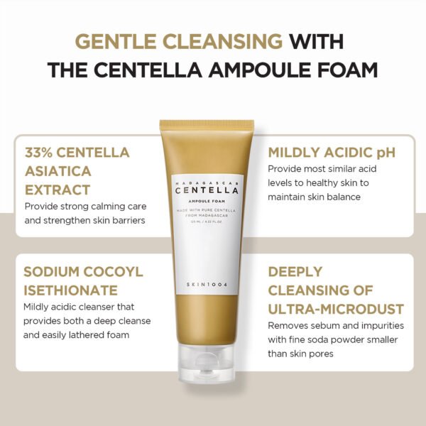 SKIN1004 Madagascar Centella Ampoule Foam 4.22 fl.oz, 125ml, Low pH Foam Cleanser, Natural Soda Powder Coconut Surfactant and EWG Green Grade - Image 3