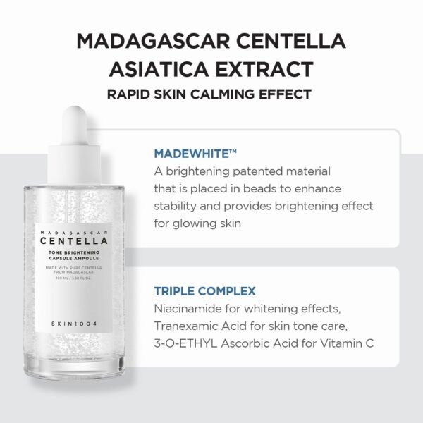 SKIN1004 Madagascar Centella Tone Brightening Capsule Ampoule 3.38 fl.oz(100ml) | Calming Moisturizing Brightening | Sensitive Skin - Image 4