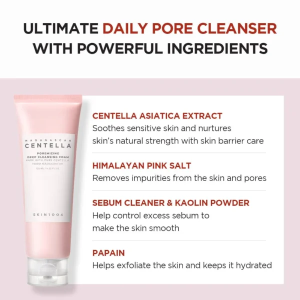 SKIN1004 Madagascar Centella Poremizing Deep Cleansing Foam 4.22 fl.oz, 125ml, Remove Pore-Clogging Debris - Image 2