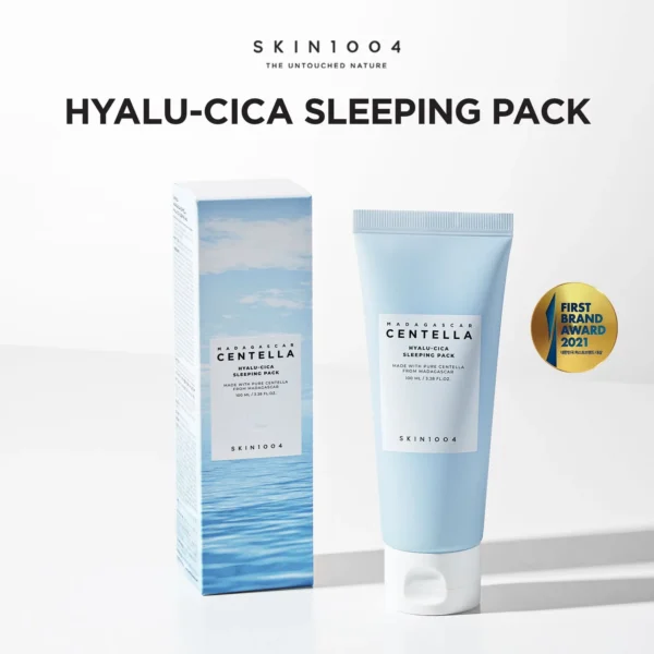 SKIN1004 Hyalu-CICA Sleeping Pack 3.38 fl.oz, 100ml Melatonin Hyaluronic Acid Centella Asiatica Extract Moist and Revitalization Multi Care Solutions