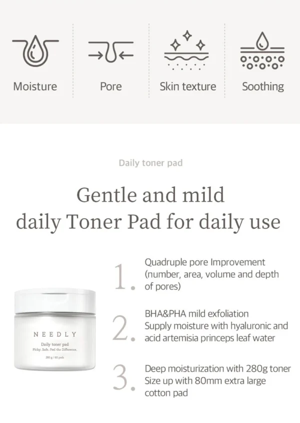 Needly Daily Toner Pad 280g (60 pads) - Image 4
