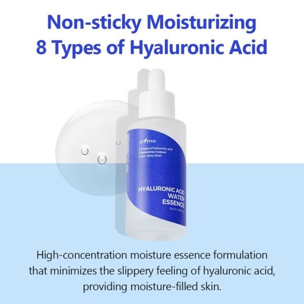 ISNTREE Hyaluronic Acid Water Essence 50ml 1.69 fl.oz | Water Serum | Replenishes moisture | Non-sticky ﬁnish - Image 2