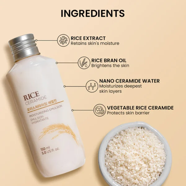 Rice & Ceramide Moisturizing Emulsion 150ml - Image 4