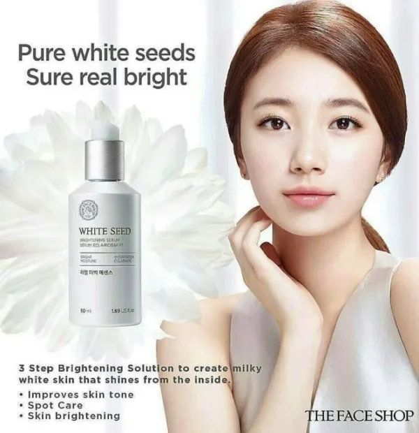 The Face Shop Whiteseed Brightening Serum | Deep Skin Brightening, Boost Moisturization & Pore Minimize | Skin Texture & Clarity Improvement, Dullness Reducing, 1.69 Fl Oz - Image 7