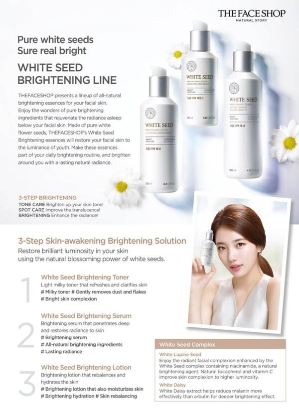 The Face Shop Whiteseed Brightening Serum | Deep Skin Brightening, Boost Moisturization & Pore Minimize | Skin Texture & Clarity Improvement, Dullness Reducing, 1.69 Fl Oz - Image 5