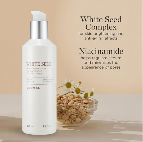 The Face Shop White Seed Brightening Toner | White Lupin Seed | White Daisy| Niacinamide | Moisturizing | Brightening - Image 5