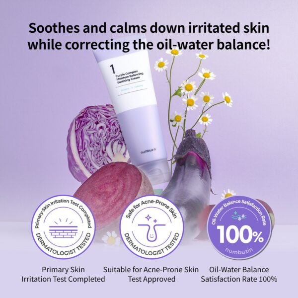 Numbuzin No.1 Purple Complex Moisture Balancing Soothing Cream - Image 2