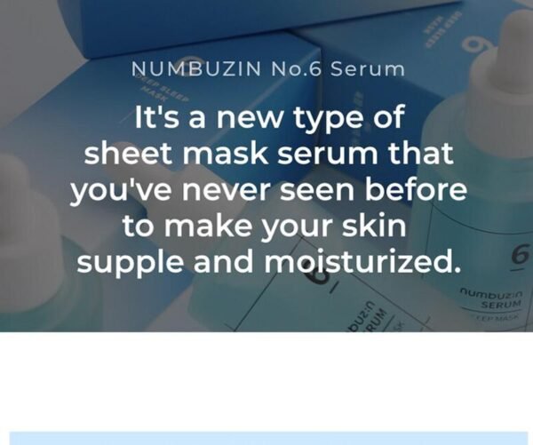numbuzin No.6 Serum | Deep Sleep Mask Serum | Iceland Glacier Water for Instant and Long-lasting Hydration with Hyaluronic Acid & Niacinamide | Korean Skincare for Dry Skin | 1.69 fl. oz. - Image 7