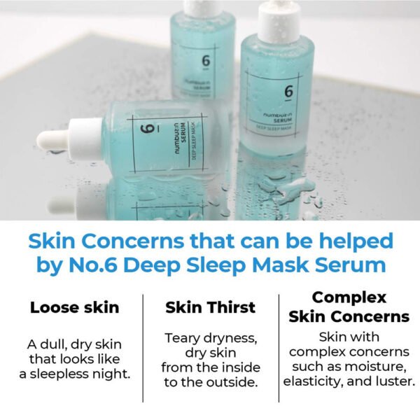 numbuzin No.6 Serum | Deep Sleep Mask Serum | Iceland Glacier Water for Instant and Long-lasting Hydration with Hyaluronic Acid & Niacinamide | Korean Skincare for Dry Skin | 1.69 fl. oz. - Image 3