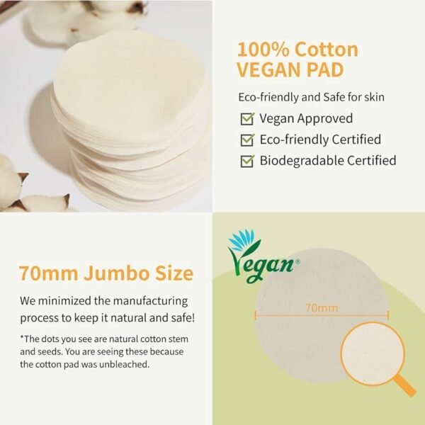 numbuzin No.3 Toner Pads | Radiance Glowing Jumbo Essence Pad | Clear Glass Skin, Texture Care | Biodegradable Vegan Pads, Fermented Ingredients, Niacinamide | 70 pads/5.07 fl. oz. - Image 4