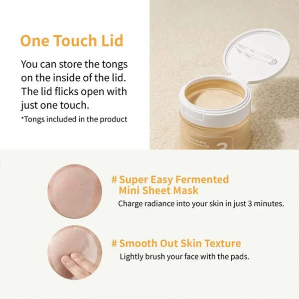 numbuzin No.3 Toner Pads | Radiance Glowing Jumbo Essence Pad | Clear Glass Skin, Texture Care | Biodegradable Vegan Pads, Fermented Ingredients, Niacinamide | 70 pads/5.07 fl. oz. - Image 5
