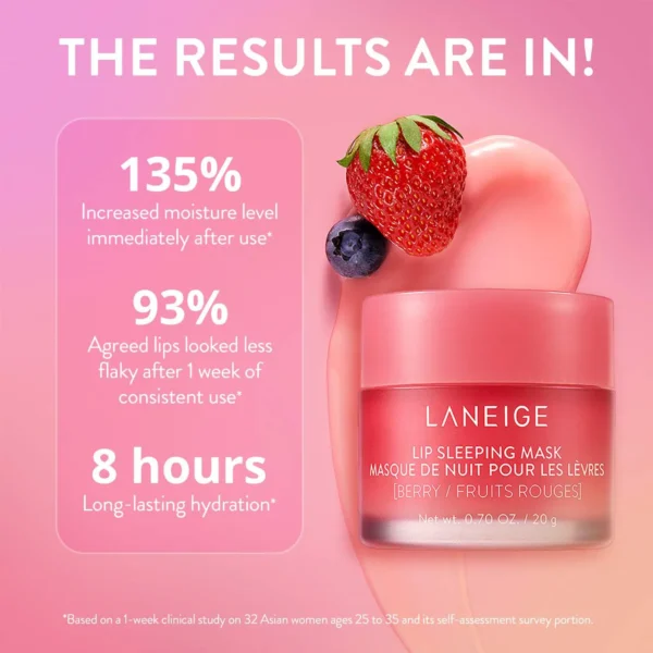 LANEIGE Lip Sleeping Mask: Nourish, Hydrate, Vitamin C, Murumuru & Shea Butter, Antioxidants, Flaky, Dry Lips - Image 5
