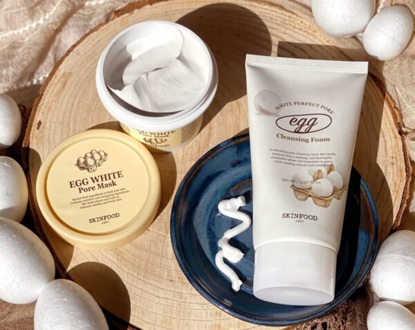 [SKINFOOD] Egg White Pore Mask 120g (4.23 Fl Oz), Clay Mask Pore Tightening Exfoliator, Sebum Absorption Hydra Exfoliant (4.23 oz) - Image 6