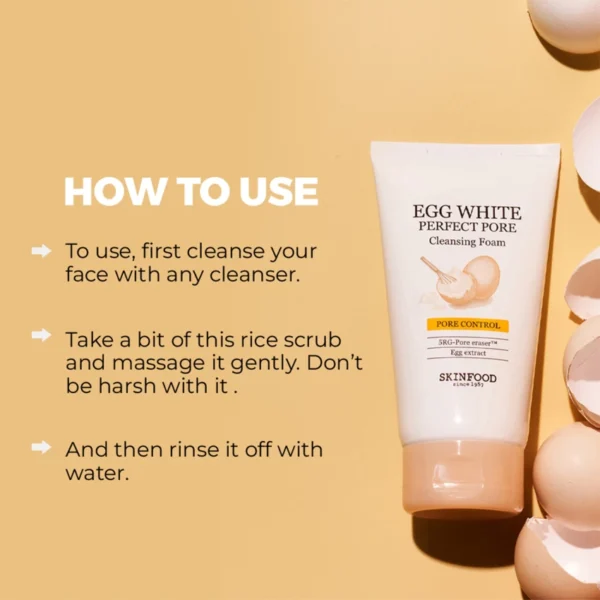 (SET)Skinfood Egg White Perfect Pore Cleansing Foam And Skinfood Egg White Pore Mask. - Image 6
