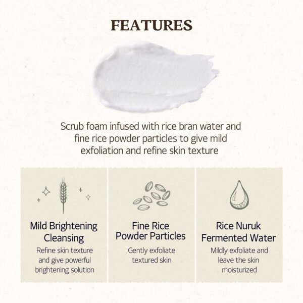 SKINFOOD Rice Daily Brightening Scrub Foam 150ml - Image 5