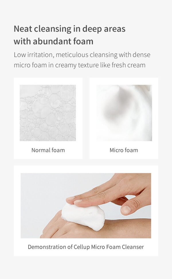 LAGOM Cellup Micro Deep Cleansing Foam | Hydrating Face Wash Cleanser, Korean Makeup Remover, Moisturizing, Dense Soft Micro Bubbles 4.05 Fl Oz - Image 5