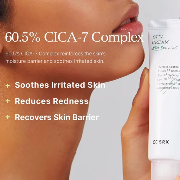 COSRX Pure Fit Cica Cream, 50ml / 1.69 fl.oz | Centella Asiatica Face Moisturizer Recommended for Acne-Prone Skin, Reduce Redness | Not Tested on Animals, Korean Skincare - Image 2
