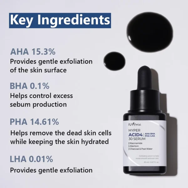 ISNTREE Hyper Acid 4 (AHA BHA PHA LAH) 30 Serum 20ml | Wash-off serum | Gentle Chemical Exfoliant | Korean Skincare - Image 2