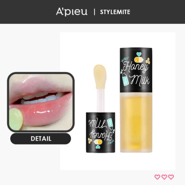 A'PIEU Honey & Milk Lip Oil I Korean Lip Oil, Long-Lasting Moisture, Nourishing Extracts, Smooth Finish, Lightweight (Mint) - Image 6