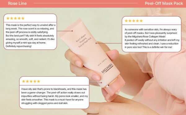 Rose Collagen Wrapping Peel-off Mask Pack | Korean Skincare Mask Pack (60ml/2.02 fl.oz.) - Image 4