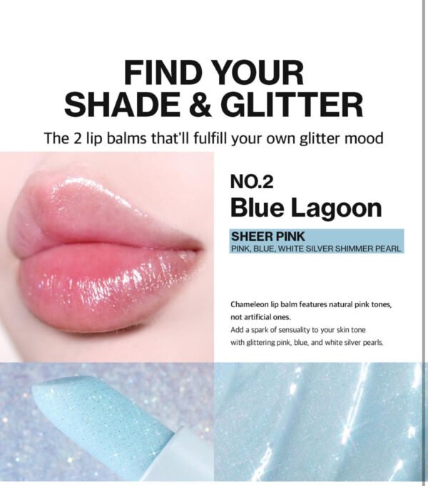 UNLEASHIA Glacier Vegan Lip Balm No.2 Blue Lagoon - Image 2
