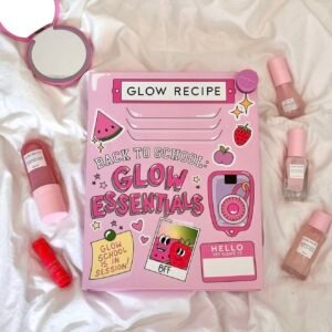 Glow Recipe Back to School Essentials Kit - Watermelon Toner (40ml) + Dew Drops (15ml) + Blur Drop (5ml) + Pink Juice Moisturizer (25ml) + Watermelon Mist (75ml) + Plum Plum Hyaluronic Lip Gloss