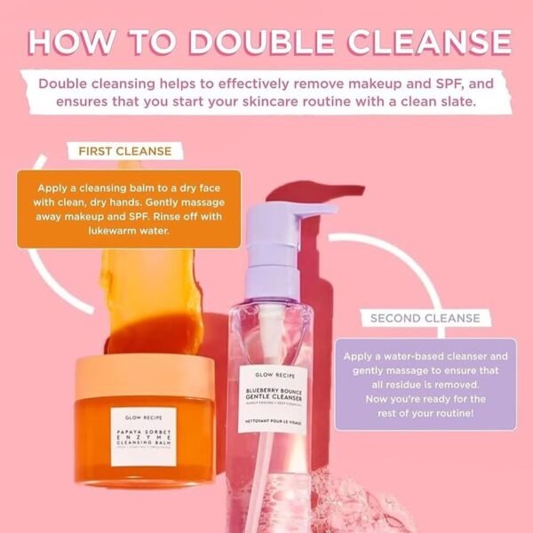 🍊🫐Clarifying Double Cleanse Duo 🍍🫐  FULL SIZE 100ml Enzyme Balm & 160ml Blueberry Cleanser - Image 2