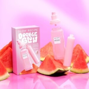 Glow Recipe Double The Glow Skincare Kit - Watermelon PHA BHA Face Toner + Full Size and Refillable Pink Juice Face Moisturizer with Hydrating Hyaluronic Acid for Dry Skin - Korean Skin Care (3 Count) SET