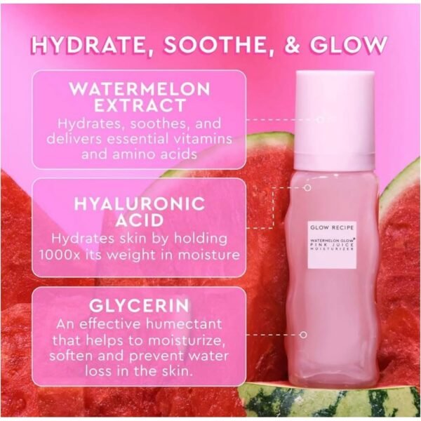 Glow Recipe Double The Glow Skincare Kit - Watermelon PHA BHA Face Toner + Full Size and Refillable Pink Juice Face Moisturizer with Hydrating Hyaluronic Acid for Dry Skin - Korean Skin Care (3 Count) SET - Image 5