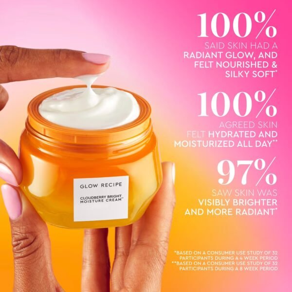Glow Recipe Cloudberry Bright Refillable Face Cream – Ultra Moisturizing Korean Face Cream for Women with CoQ10, Multi Peptides, and Vitamin C to Brighten, Repair Skin Barrier & Even Skin Tone (50 ml) - Image 2