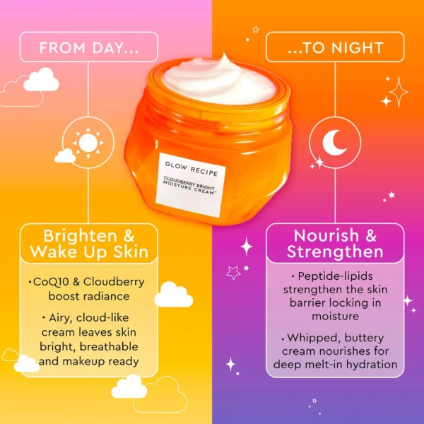 Glow Recipe Cloudberry Bright Refillable Face Cream – Ultra Moisturizing Korean Face Cream for Women with CoQ10, Multi Peptides, and Vitamin C to Brighten, Repair Skin Barrier & Even Skin Tone (50 ml) - Image 3