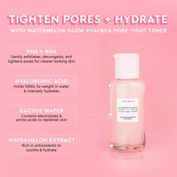 Glow Recipe Glass Skin Essential Korean Skincare Kit - Includes Niacinamide Dew Drops Face Serum & PHA + BHA Face Toner - (2 Count) - Image 6