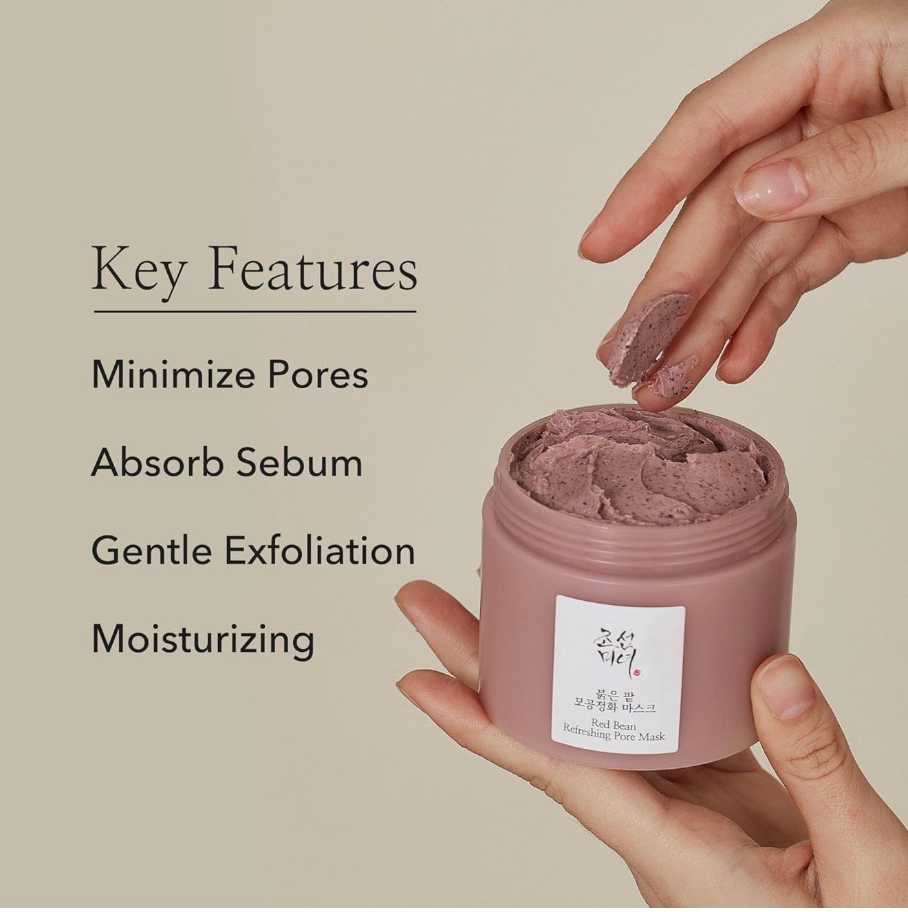Beauty of Joseon Red Bean Pore Refreshing Mask Mud Cream Hydrating Wash Off Pack, Pore Cleansing Exfoliator, Korean Skin Care for Men and Women 140ml, 4.73 fl.oz 4 Beauty of Joseon Red Bean Pore Refreshing Mask Mud Cream Hydrating Wash Off Pack, Pore Cleansing Exfoliator, Korean Skin Care for Men and Women 140ml, 4.73 fl.oz - Image 4