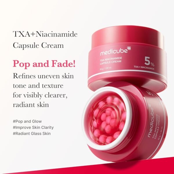 medicube TXA+Niacinamide Capsule Cream | Dual Radiance Moisturizer, Ideal for Use After Spot Care | For Uneven Skin Tone, Texture & Hydration | 99% Pure Tranexamic Acid | Korean Skincare | 1.94oz - Image 4