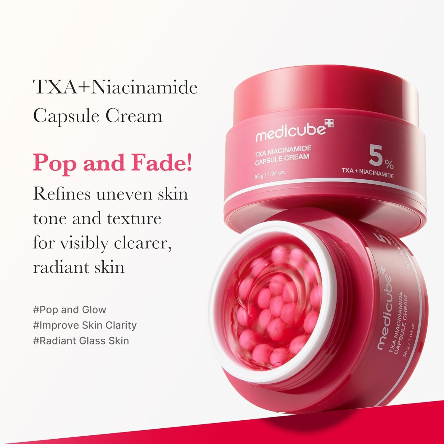 medicube TXA+Niacinamide Capsule Cream | Dual Radiance Moisturizer, Ideal for Use After Spot Care | For Uneven Skin Tone, Texture & Hydration | 99% Pure Tranexamic Acid | Korean Skincare | 1.94oz 4 medicube TXA+Niacinamide Capsule Cream | Dual Radiance Moisturizer, Ideal for Use After Spot Care | For Uneven Skin Tone, Texture & Hydration | 99% Pure Tranexamic Acid | Korean Skincare | 1.94oz - Image 4