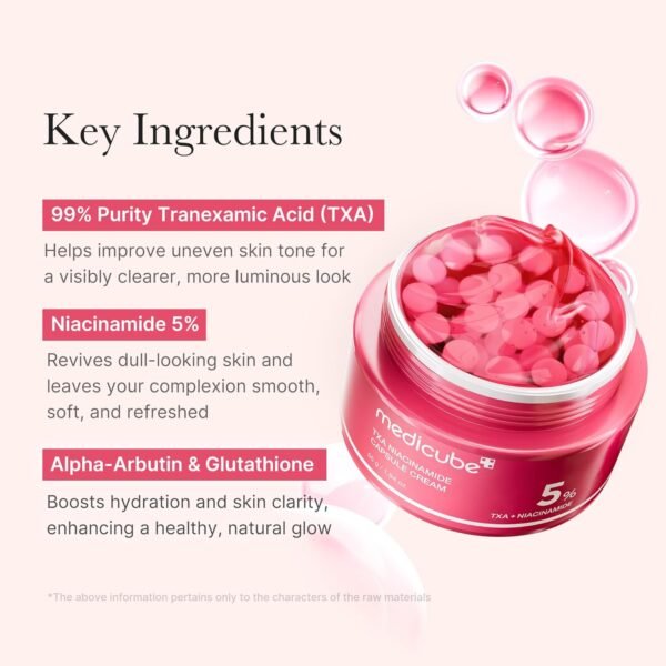 medicube TXA+Niacinamide Capsule Cream | Dual Radiance Moisturizer, Ideal for Use After Spot Care | For Uneven Skin Tone, Texture & Hydration | 99% Pure Tranexamic Acid | Korean Skincare | 1.94oz - Image 2