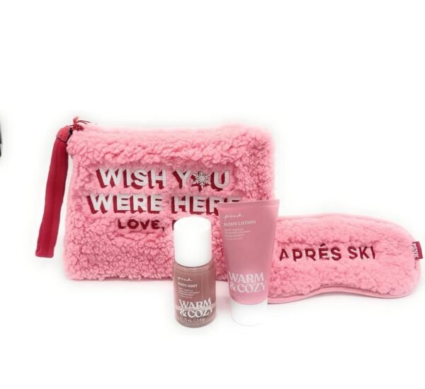 Victoria’s Secret PINK Warm & Cozy 4-Piece Gift Set: Bag, Eye Mask, Mist, Lotion, each 2.5 fl oz