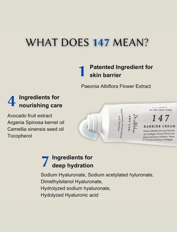 Dr.Althea 147 Barrier Cream | Daily Skin Barrier Care | Deep Hydrating with Hyaluronic Acid & Ceramides | Korean Vegan Skincare for All Skin Types | 1.7 Fl Oz - Image 2