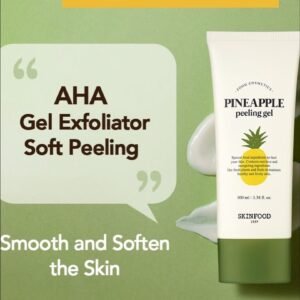 SKINFOOD Pineapple Peeling Gel 3.38 fl.oz. (100ml) - Pineapple & Aloe AHA Deep Facial Exfoliating Gel, Eliminates Sebum, Skin Clear and Blemish-Free - Dead Skin Remover for Face - Facial Peel