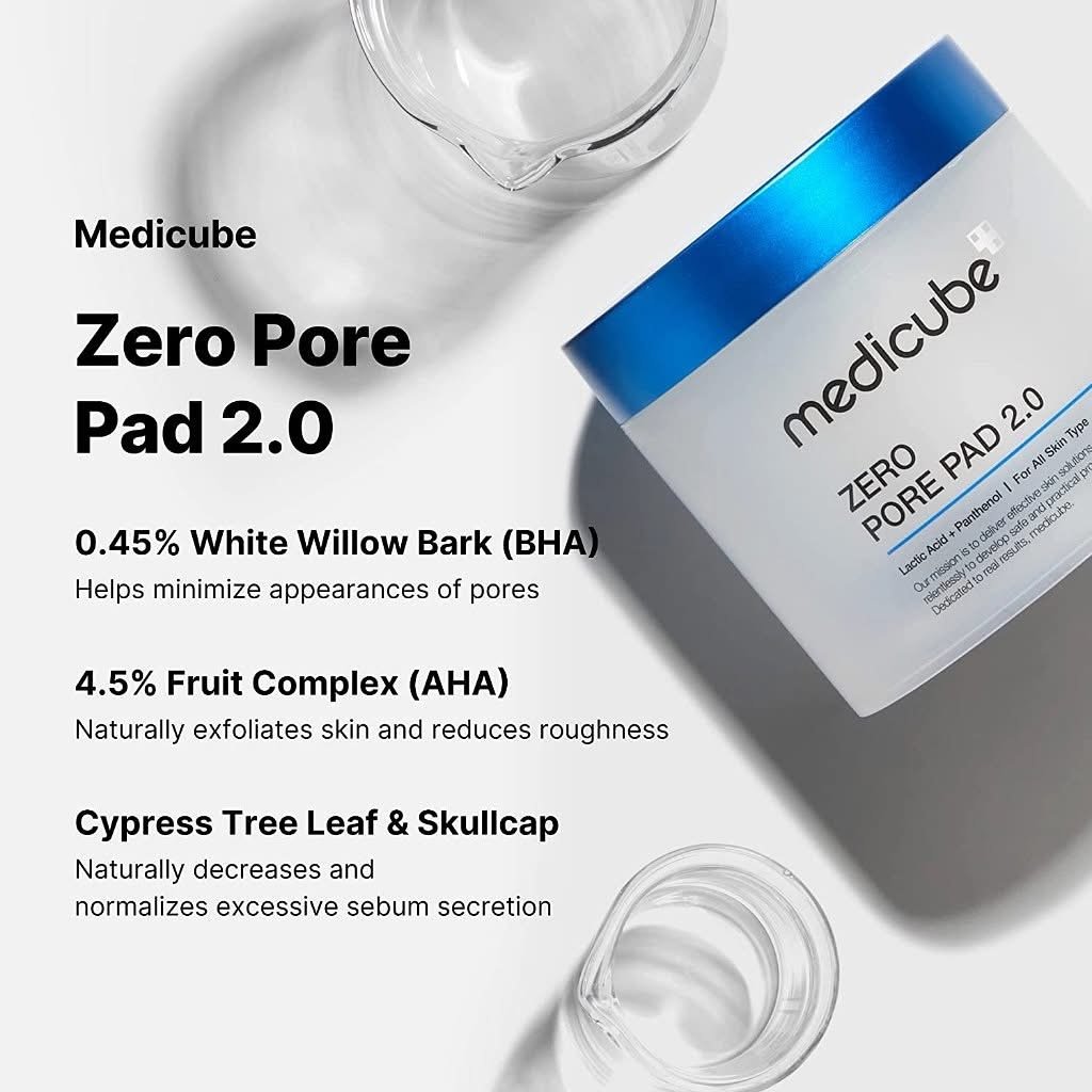 Medicube Zero Pore Pads 2.0, Dual-Textured Facial Toner Pads for Exfoliation and Pore Care with 4.5% AHA Lactic Acid & 0.45% BHA Salicylic Acid, Ideal for All Skin Types, Korean Skin Care 1 Medicube Zero Pore Pads 2.0, Dual-Textured Facial Toner Pads for Exfoliation and Pore Care with 4.5% AHA Lactic Acid & 0.45% BHA Salicylic Acid, Ideal for All Skin Types, Korean Skin Care