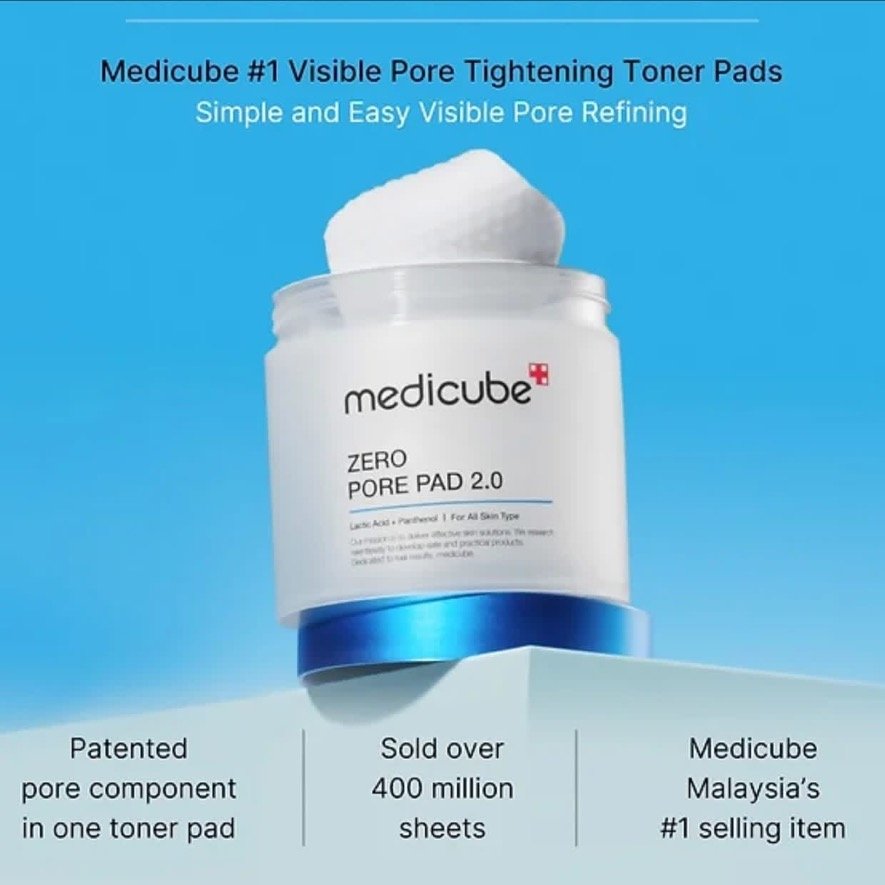 Medicube Zero Pore Pads 2.0, Dual-Textured Facial Toner Pads for Exfoliation and Pore Care with 4.5% AHA Lactic Acid & 0.45% BHA Salicylic Acid, Ideal for All Skin Types, Korean Skin Care 3 Medicube Zero Pore Pads 2.0, Dual-Textured Facial Toner Pads for Exfoliation and Pore Care with 4.5% AHA Lactic Acid & 0.45% BHA Salicylic Acid, Ideal for All Skin Types, Korean Skin Care - Image 3