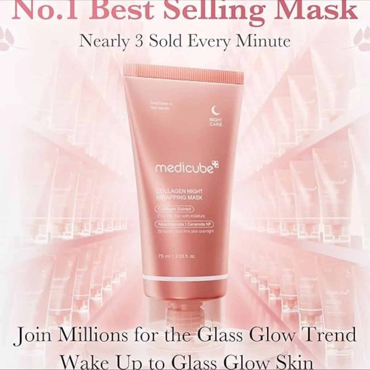 medicube Collagen Overnight Wrapping Peel Off Facial Mask Pack - Elasticity & Hydration Care, Reduces Sagging & Dullness - Hydrolyzed Collagen For Glowing Skin - Korean Skin Care, 2.53 fl.o 1 medicube Collagen Overnight Wrapping Peel Off Facial Mask Pack - Elasticity & Hydration Care, Reduces Sagging & Dullness - Hydrolyzed Collagen For Glowing Skin - Korean Skin Care, 2.53 fl.o