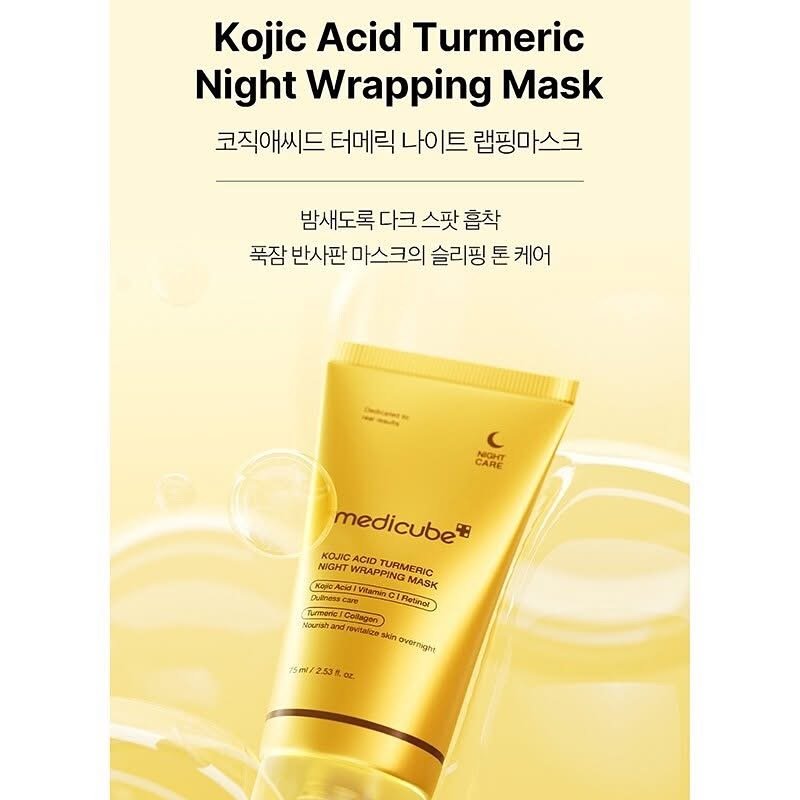 medicube Kojic Acid Turmeric Overnight Wrapping Peel Off Mask – Brightens & Defends Against Skin Stress for a Clear, Glowing Complexion, Korean Skincare, 2.53 fl. oz. 6 medicube Kojic Acid Turmeric Overnight Wrapping Peel Off Mask – Brightens & Defends Against Skin Stress for a Clear, Glowing Complexion, Korean Skincare, 2.53 fl. oz. - Image 6