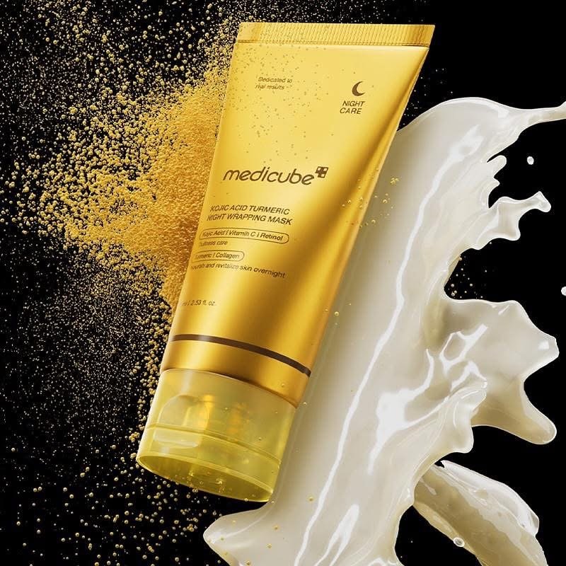 medicube Kojic Acid Turmeric Overnight Wrapping Peel Off Mask – Brightens & Defends Against Skin Stress for a Clear, Glowing Complexion, Korean Skincare, 2.53 fl. oz. 2 medicube Kojic Acid Turmeric Overnight Wrapping Peel Off Mask – Brightens & Defends Against Skin Stress for a Clear, Glowing Complexion, Korean Skincare, 2.53 fl. oz. - Image 2